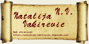Natalija Vakirević vizit kartica